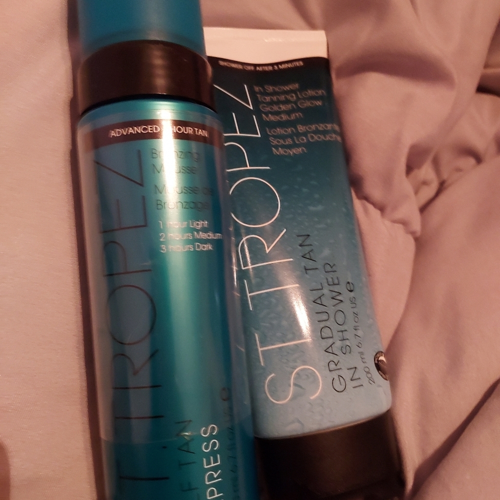 St tropez tanning mouse and shower lotion
